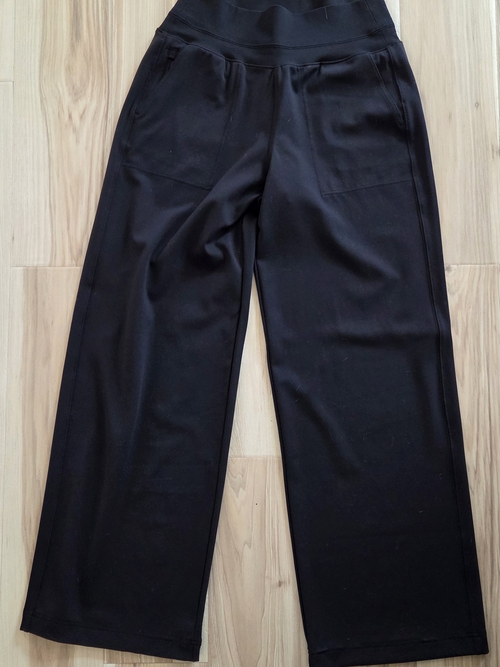 Athleta Black Wide-Leg Pull-On Pants